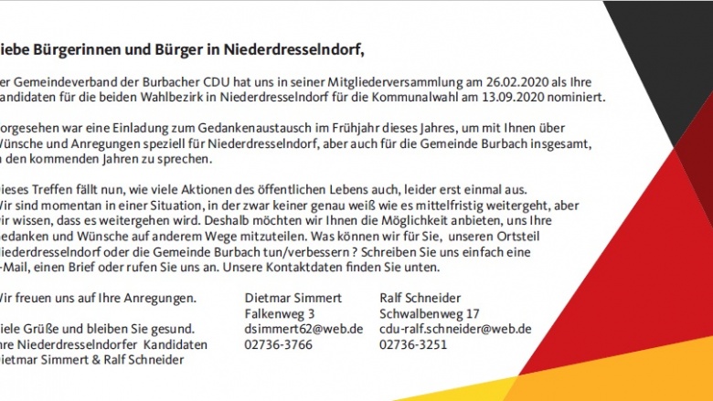IHR DORF. IHRE WÜNSCHE. Kandidatenvorstellung Niederdresselndorf